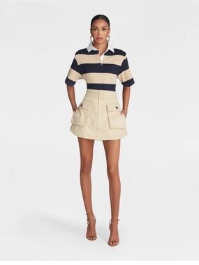 KBB by Kahlana Beige Cargo Mini Skirt with Belt